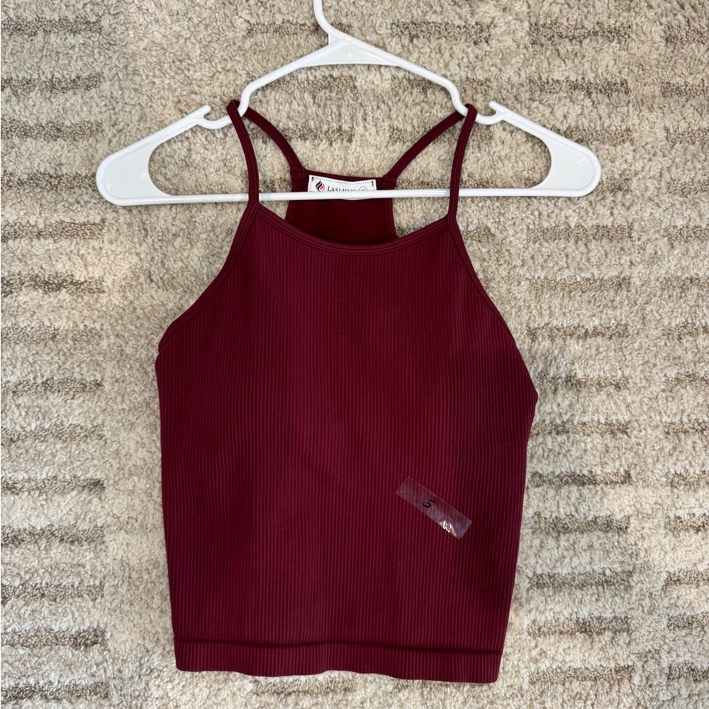 Women's Burgundy Padded Tank Top